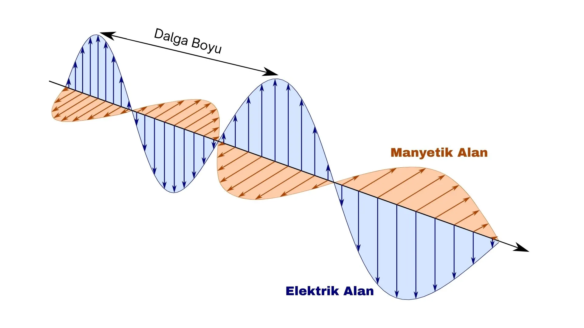 Elektromayetik dalga boyunun nasıl ölçüldüğünün gösterimi.